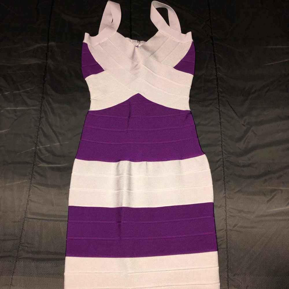 White and purple dress never been worn!